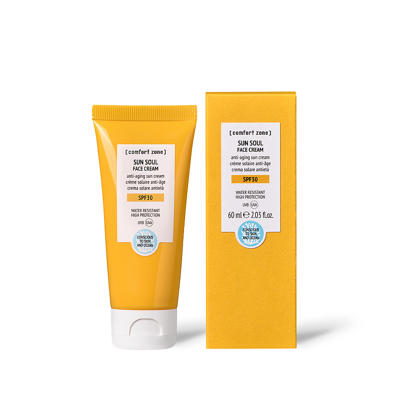 COMFORT ZONE SUN SOUL priešraukšlinis kremas nuo saulės veidui SPF30, 60 ml