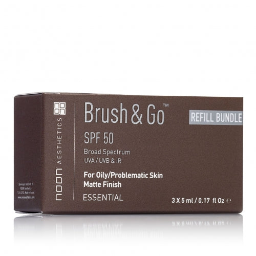 NOON Aesthetics Brush&Go šepetėlio papildymas riebiai/probleminei odai (Tone 02), 3x5 ML