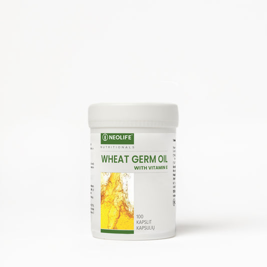 NeoLife Wheat Germ Oil with Vitamin E kapsulės, maisto papildas odai