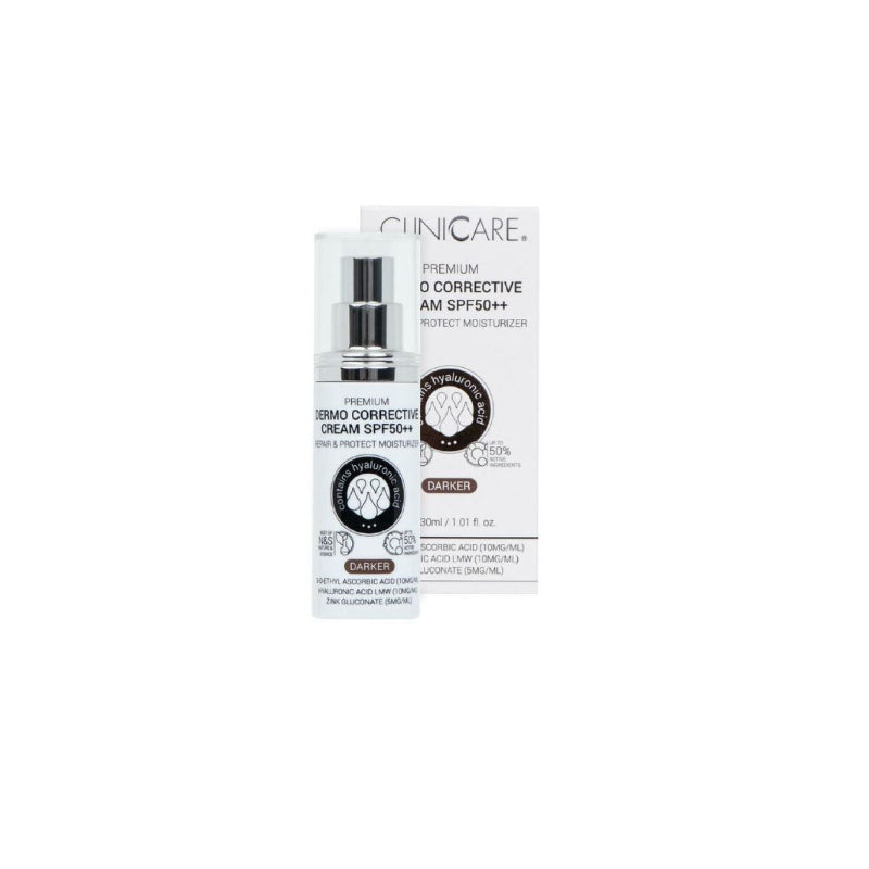 CLINICARE koreguojantis kremas SPF50++ su spalva, 30 ml