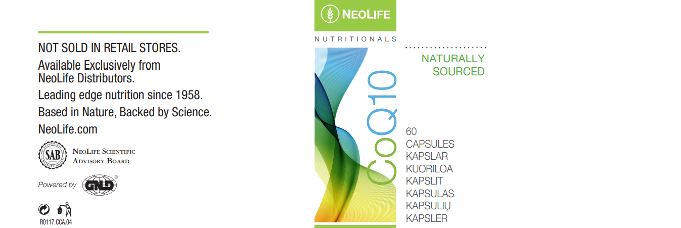 NeoLife CoQ10 papildų etiketė