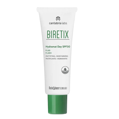 BIRETIX Hydramat Day SPF30 fluidas riebiai ir aknės paveiktai odai 50 ml
