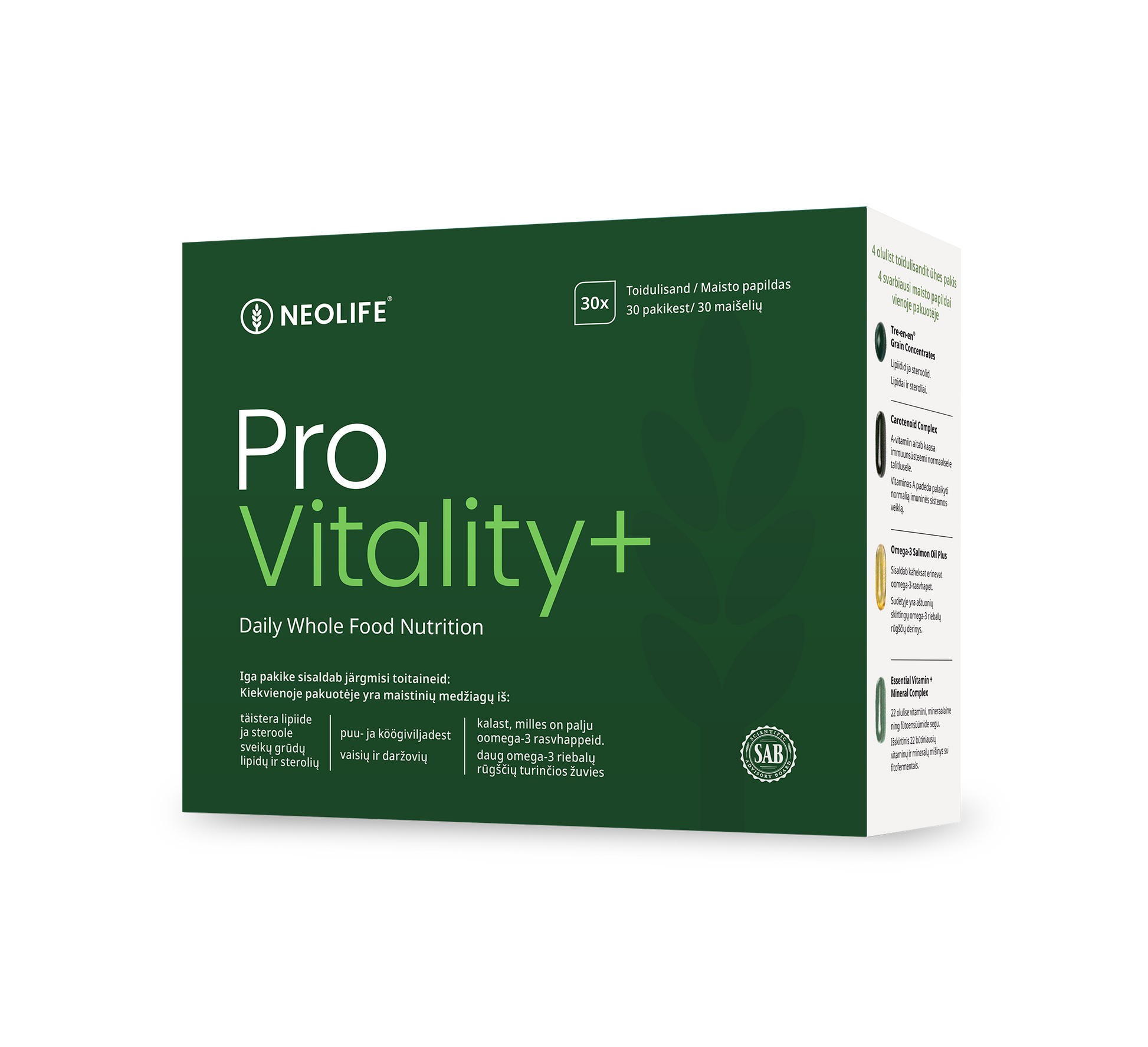 NeoLife Pro Vitality+ maisto papildas 30 pakelių kompleksinis energijai