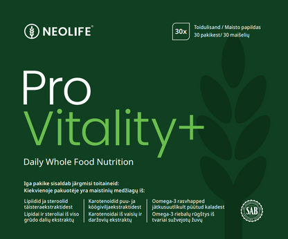 Etiketė NeoLife Pro Vitality+ maisto papildų rinkinys sveikatai