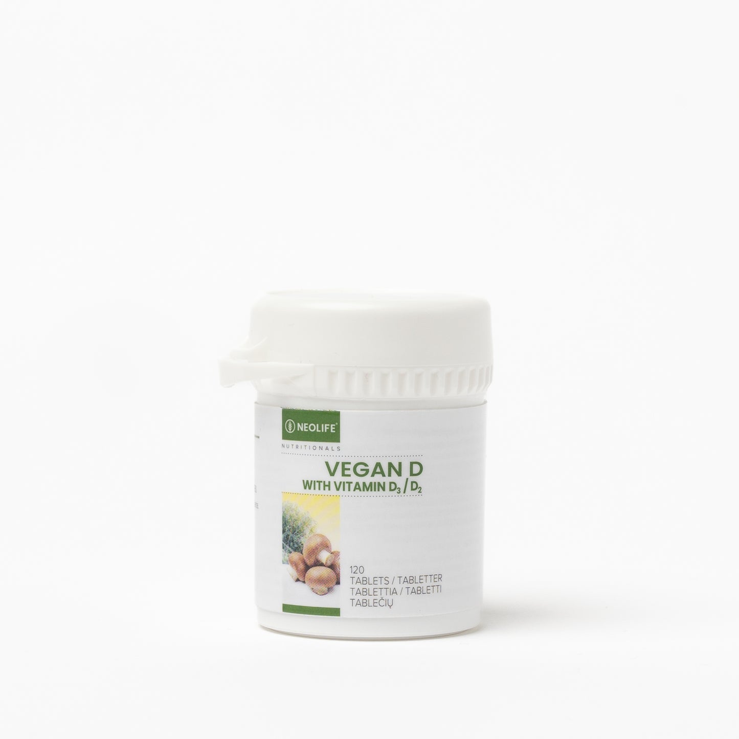 NeoLife Vegan D vitamino D maisto papildas kapsulėmis, pakuotės vaizdas