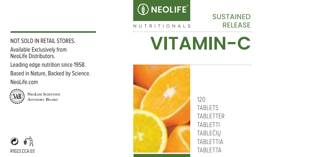 Sustained Release Vitamin C etiketė su pavadinimu