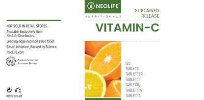 Sustained Release Vitamin C etiketė su pavadinimu